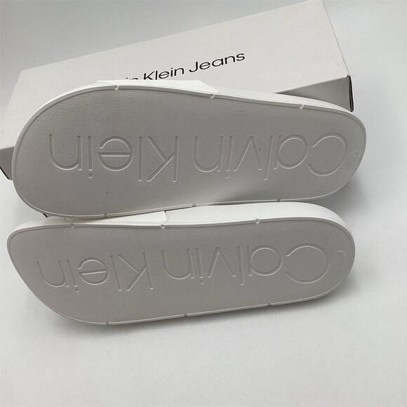 Calvin Klein Women's Arin Logo Slide Sandals White Size 9 M Casual - Picture 4 of 7